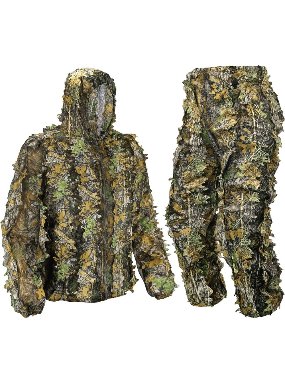 3D Leaf Camouflage Hunting Suit - Green/Brown